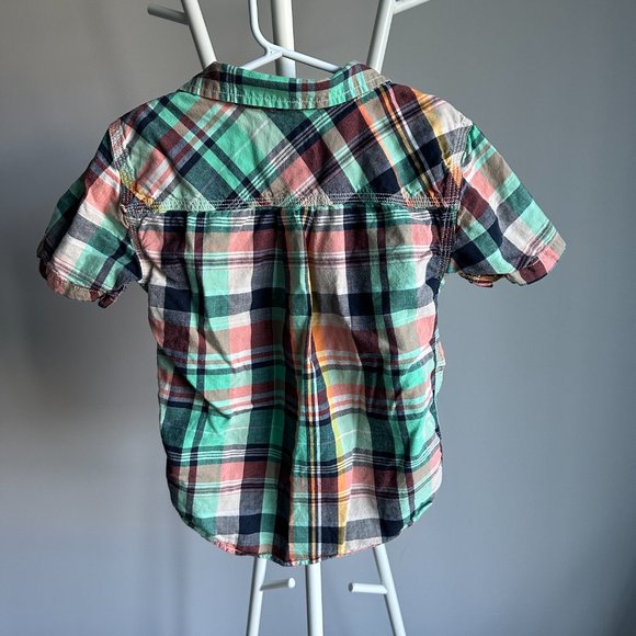 🧡 3/$15 - Sonoma plaid short sleeve button up size 6 - Picture 7 of 7